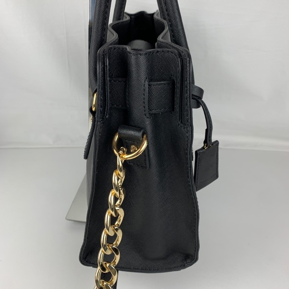 Michael Kors Hamilton Black Leather Satchel - Picture 5 of 7